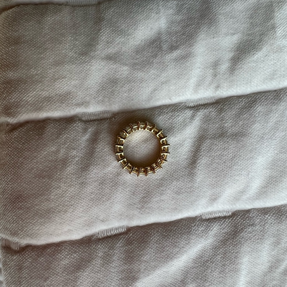 14K Gold Plated Ring with Cubic Zirconia - Picture 2 of 2